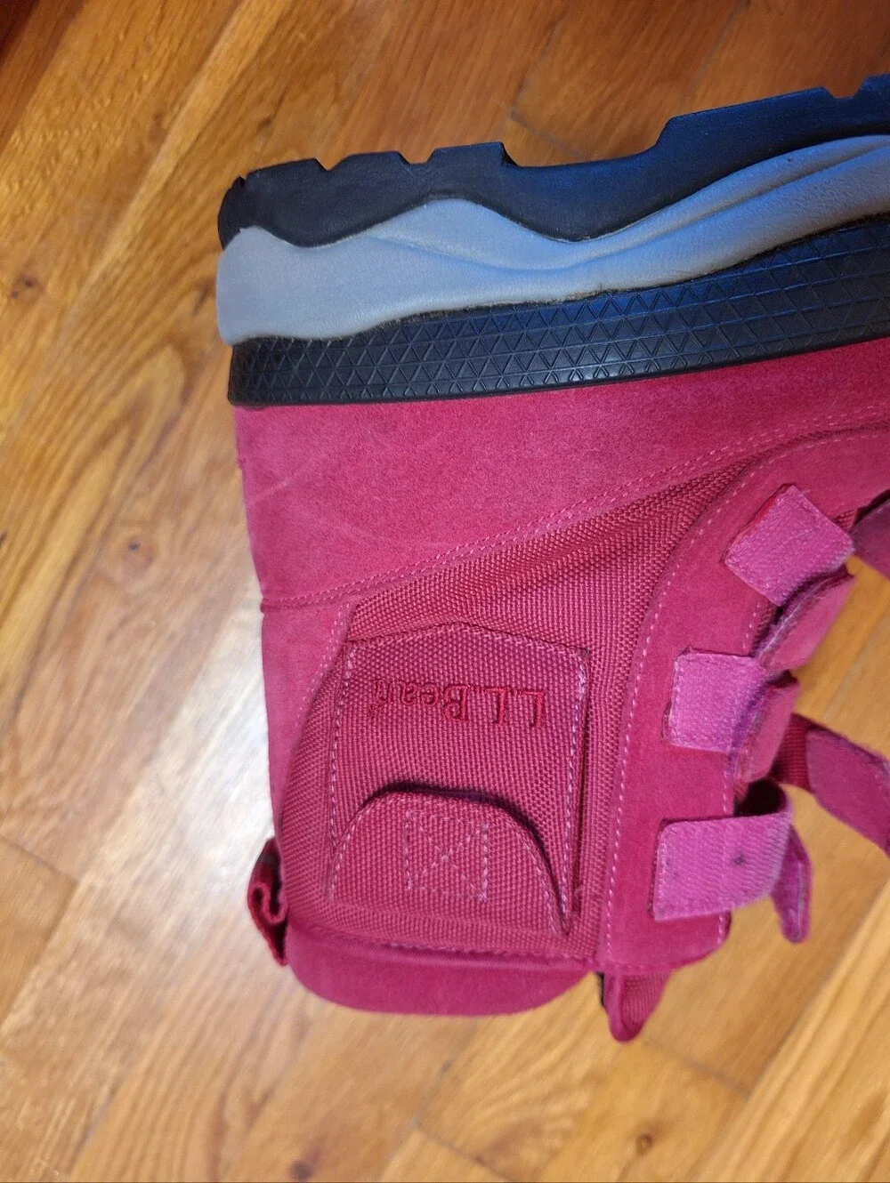 L.L. Bean Kids Pink Suede & Fabric Winter Boots Girls Size 4 Snowing Ski WINTER